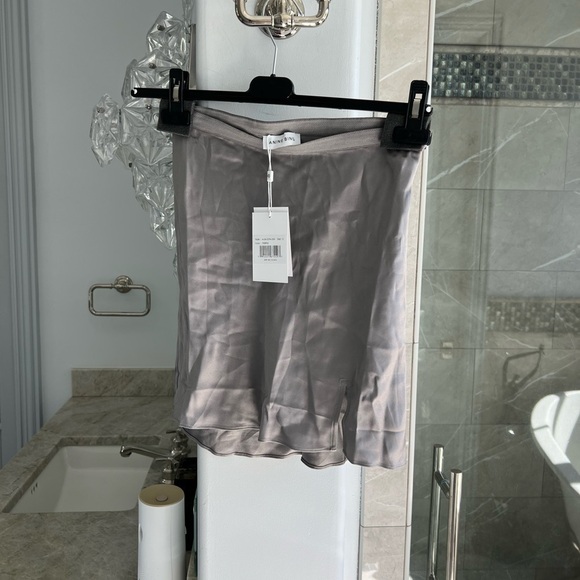 Anine Bing Chrisly Silk Skirt: Ash Violet - Picture 5 of 11